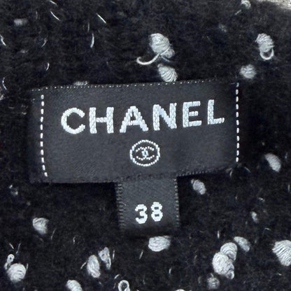 Chanel Cashmere Silk Blend CC Logo Button Line Stone Crew Neck Knit Cardigan — view 6