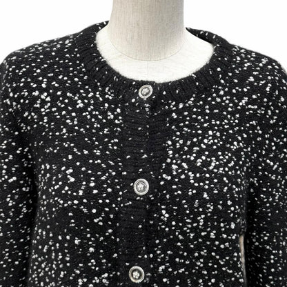 Chanel Cashmere Silk Blend CC Logo Button Line Stone Crew Neck Knit Cardigan — view 4