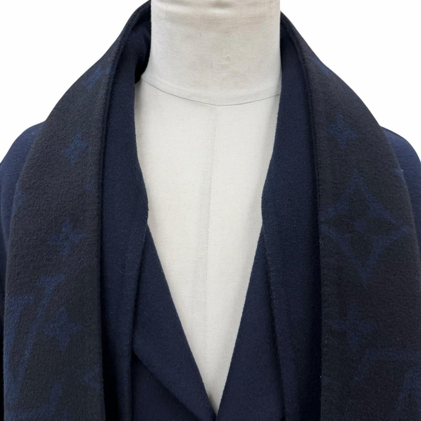 Louis Vuitton Monogram Giant Hooded Scarf Wool Chesterfield Coat — view 2