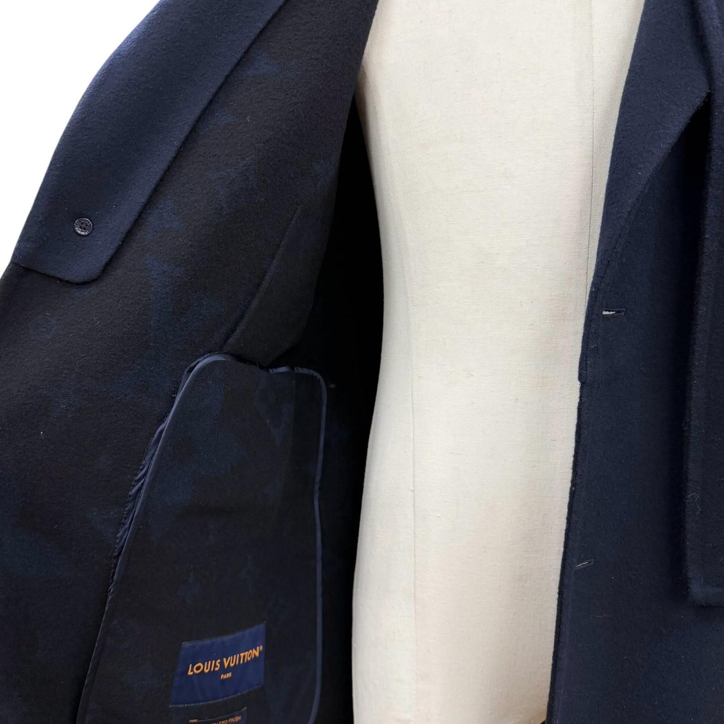 Louis Vuitton Monogram Giant Hooded Scarf Wool Chesterfield Coat — view 5