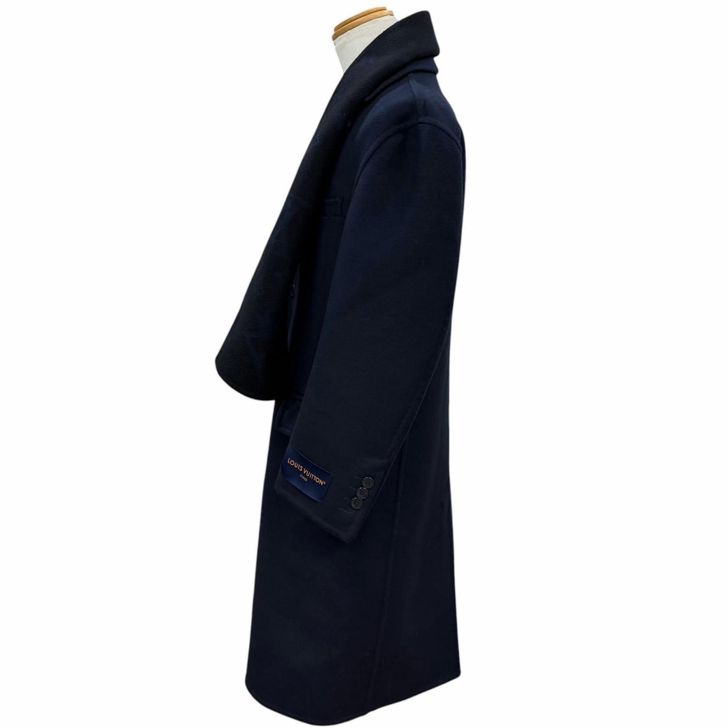 Louis Vuitton Monogram Giant Hooded Scarf Wool Chesterfield Coat — view 3
