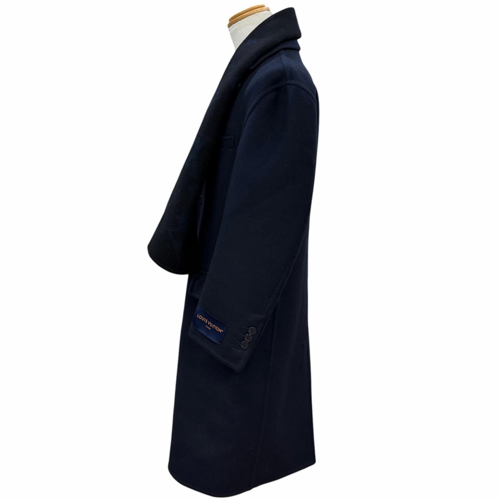 Louis Vuitton Monogram Giant Hooded Scarf Wool Chesterfield Coat — view 3