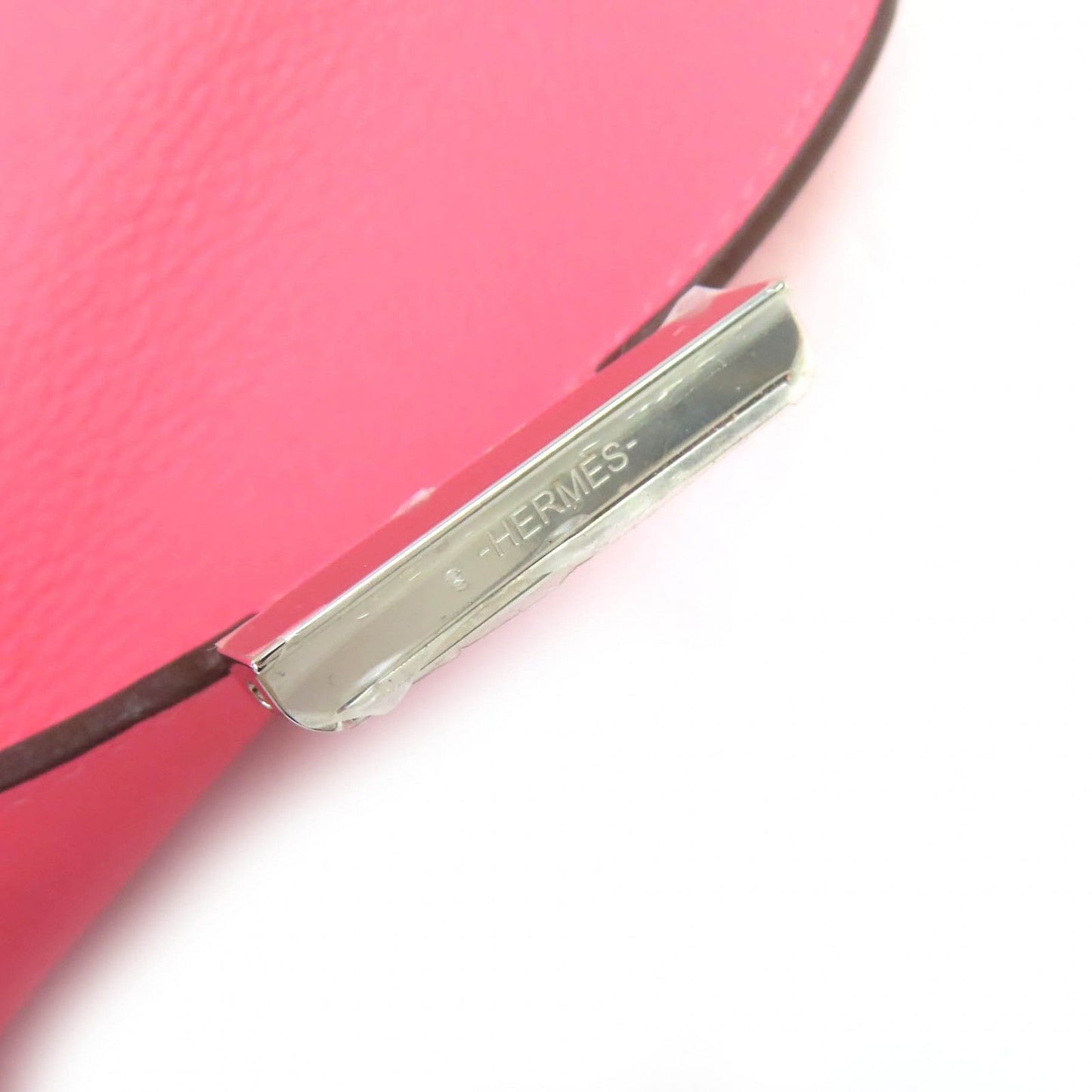 Hermes Constance Slim Evercolor Rose Azalea Silver Compact Wallet Recommended — view 9