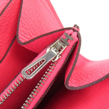 Hermes Constance Slim Evercolor Rose Azalea Silver Compact Wallet Recommended — view 8
