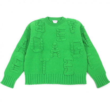 Bottega Veneta Logo Molle Crew Neck Long Sleeve Knit Sweater Green
