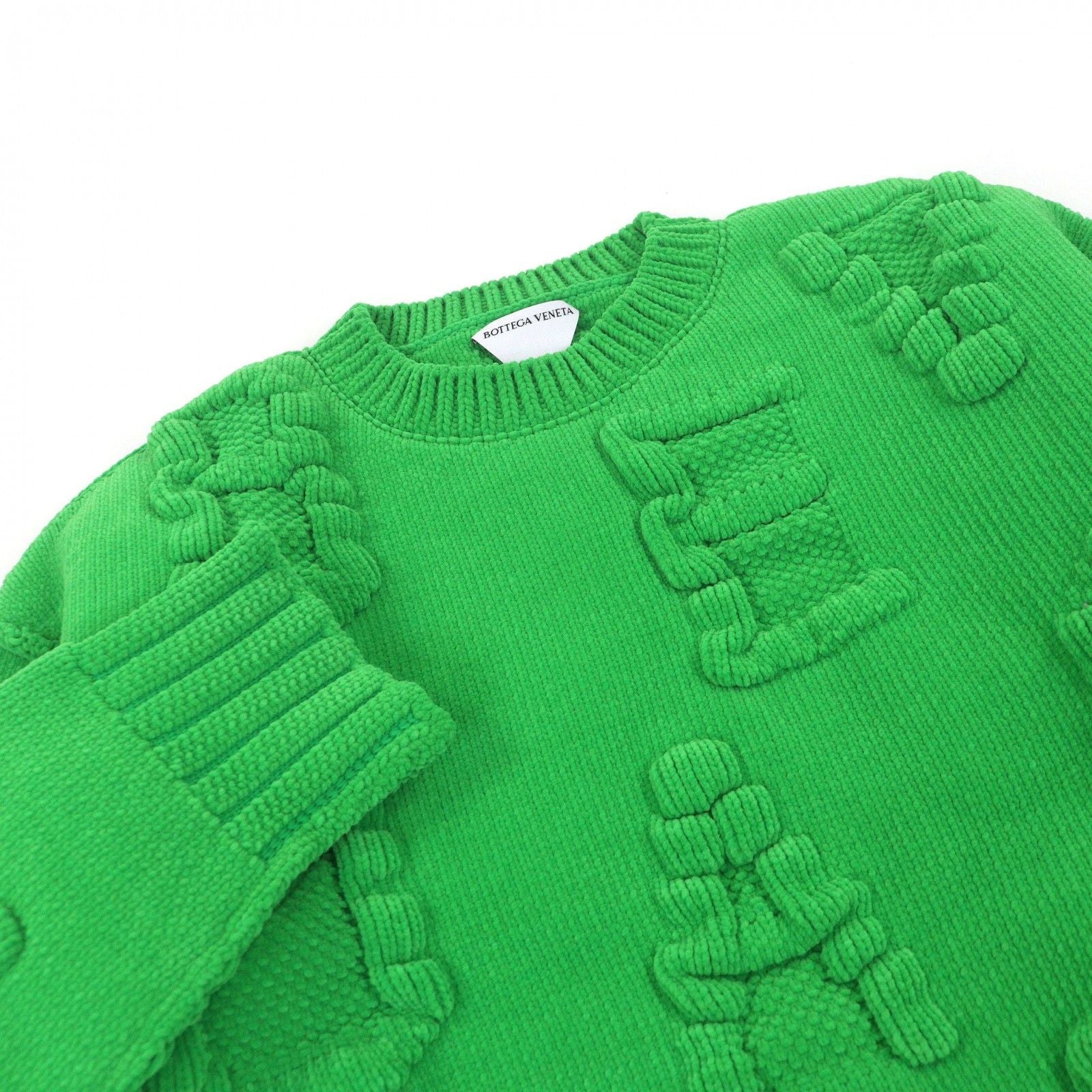 Bottega Veneta Logo Molle Crew Neck Long Sleeve Knit Sweater Green — view 2