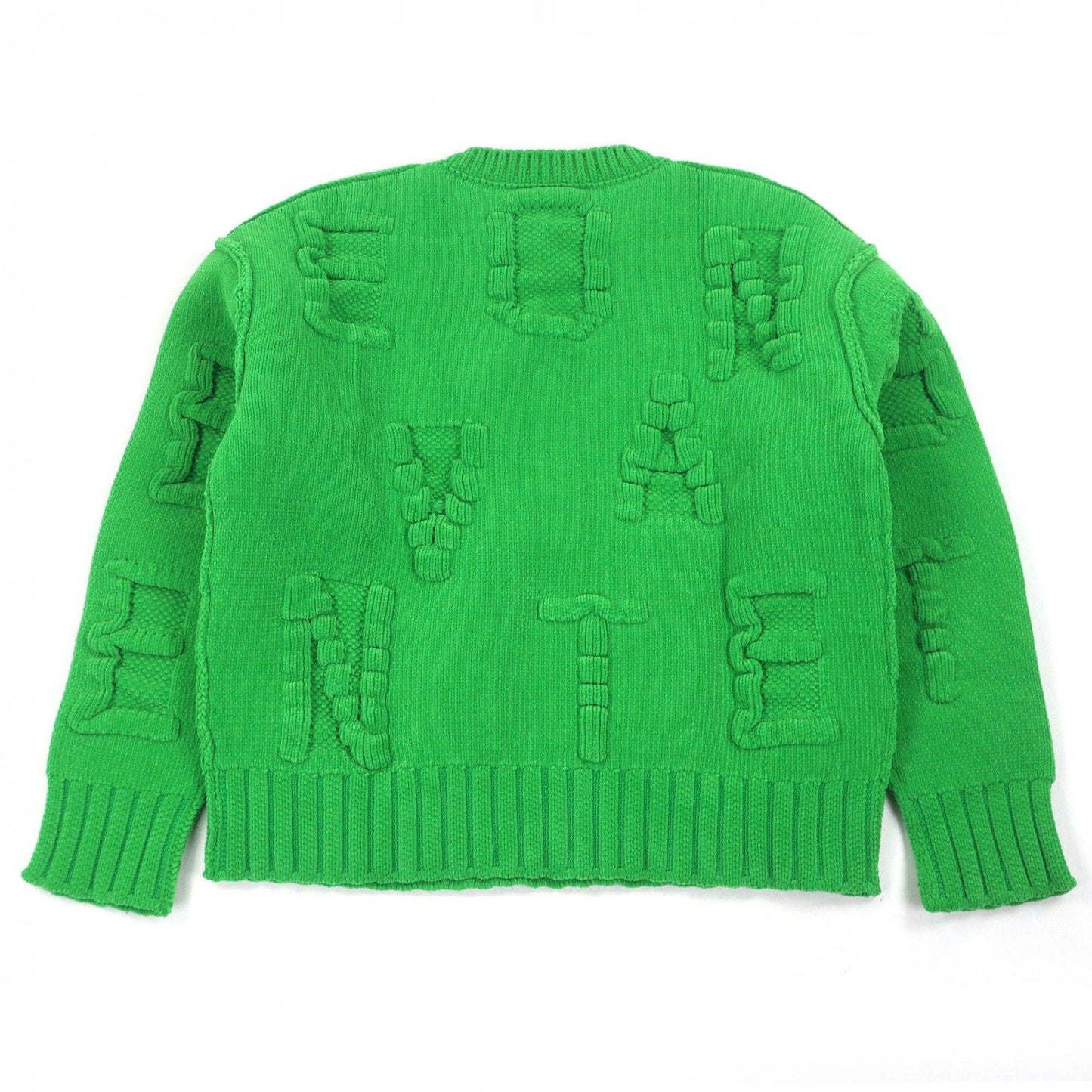 Bottega Veneta Logo Molle Crew Neck Long Sleeve Knit Sweater Green — view 3