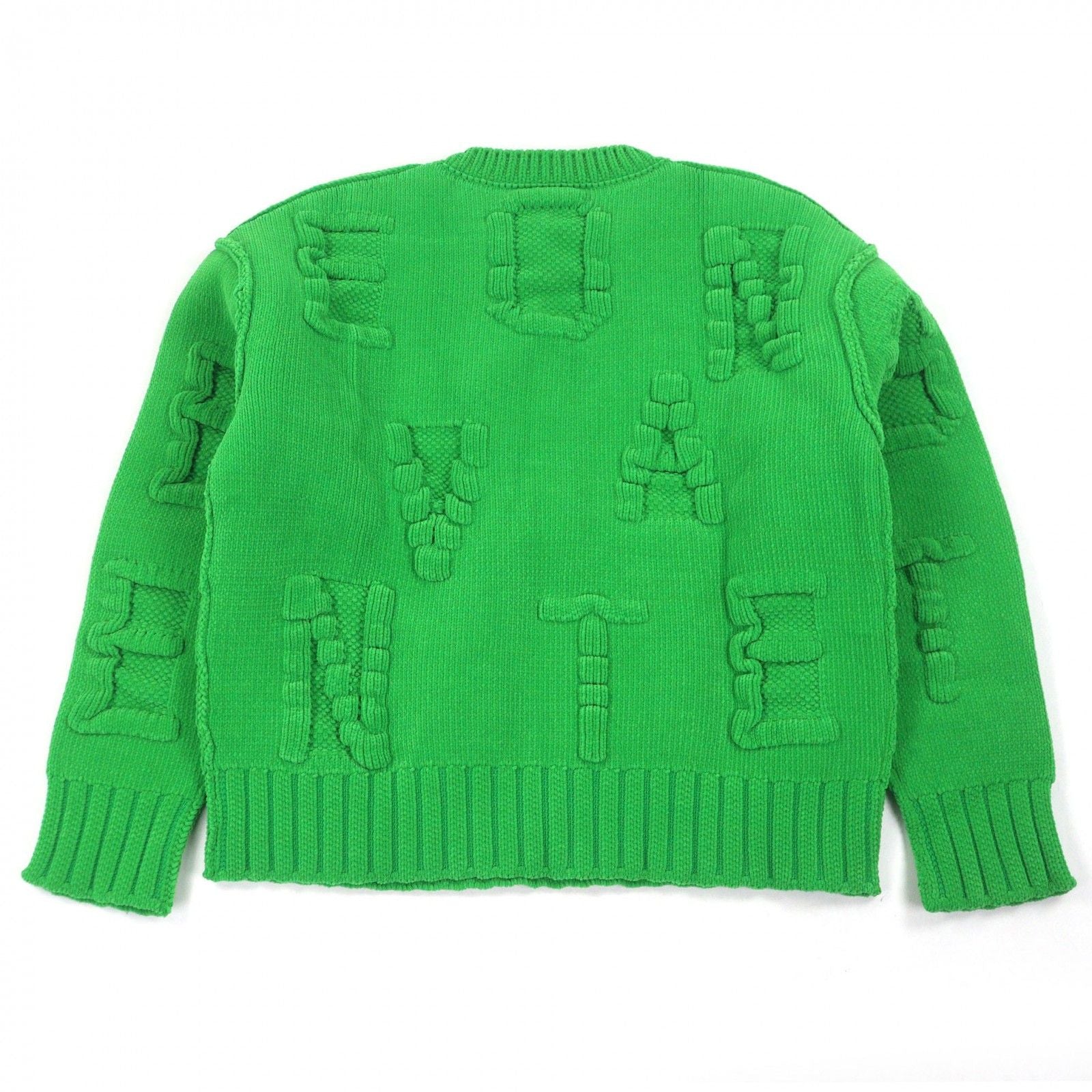 Bottega Veneta Logo Molle Crew Neck Long Sleeve Knit Sweater Green — view 3