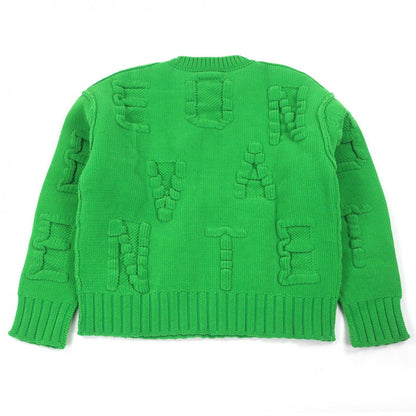 Bottega Veneta Logo Molle Crew Neck Long Sleeve Knit Sweater Green — view 3
