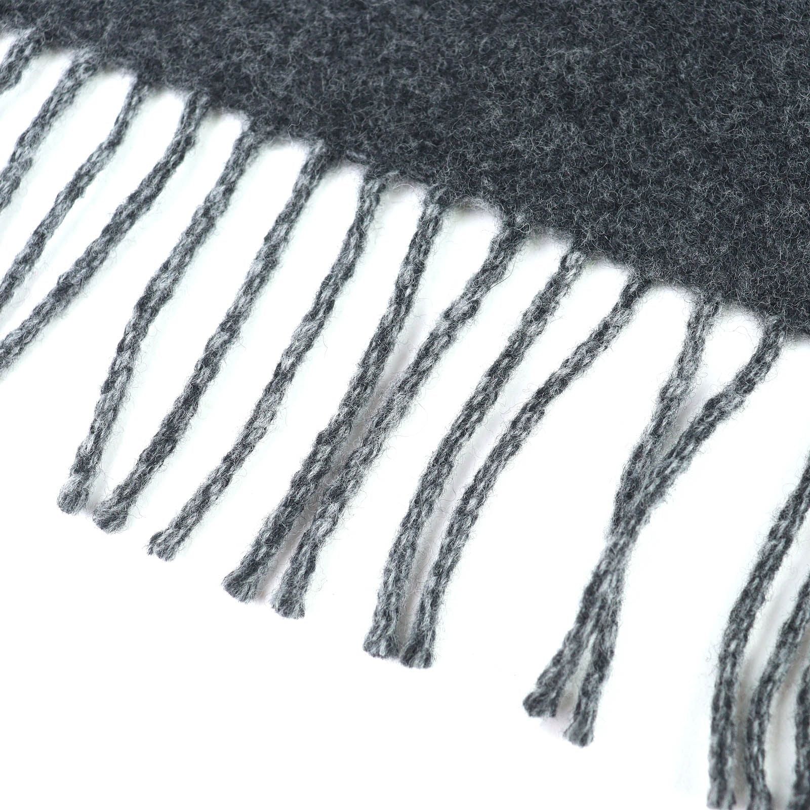Loewe Wool Cashmere Anagram Embroidery Fringe Long Scarf Gray Red Recommended — view 5