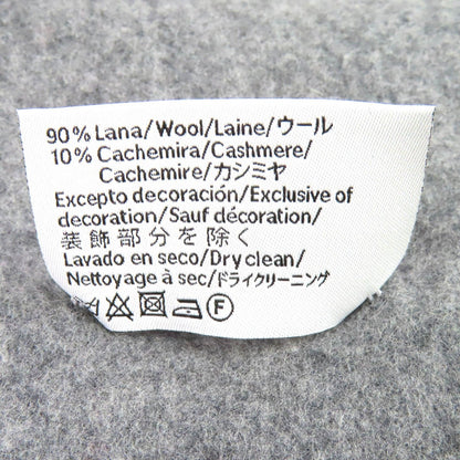 Loewe Wool Cashmere Anagram Embroidery Fringe Long Scarf Gray Red Recommended — view 8