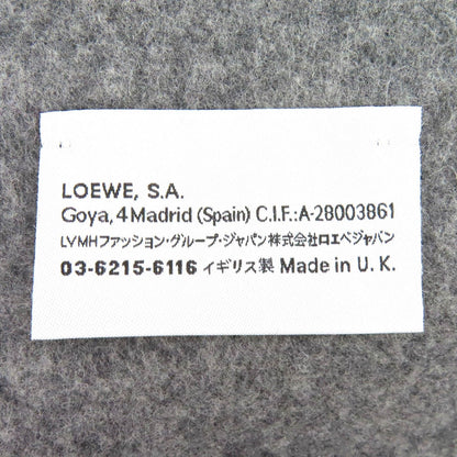 Loewe Wool Cashmere Anagram Embroidery Fringe Long Scarf Gray Red Recommended — view 7