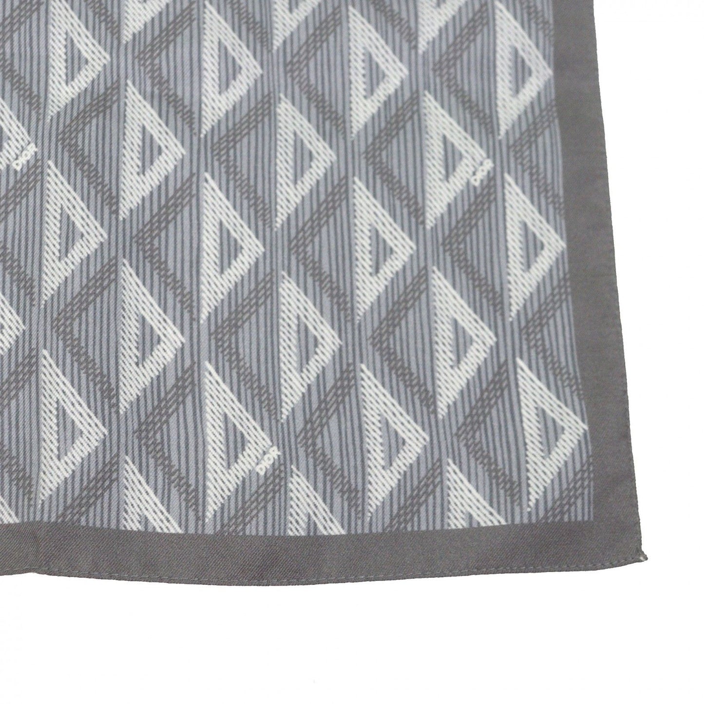 Dior Homme Silk 100% CD Diamond Pocket Square Scarf Handkerchief Gray — view 3