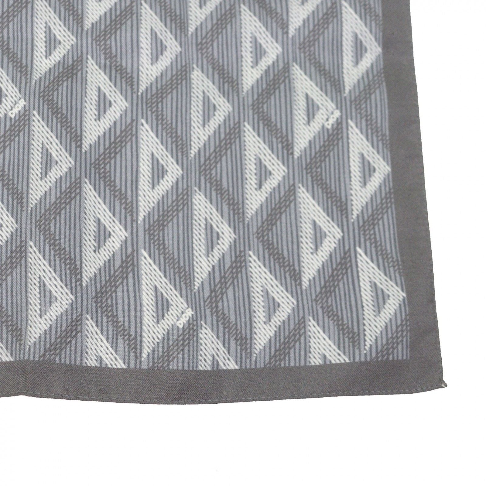 Dior Homme Silk 100% CD Diamond Pocket Square Scarf Handkerchief Gray — view 3