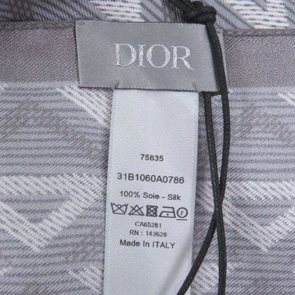 Dior Homme Silk 100% CD Diamond Pocket Square Scarf Handkerchief Gray — view 4