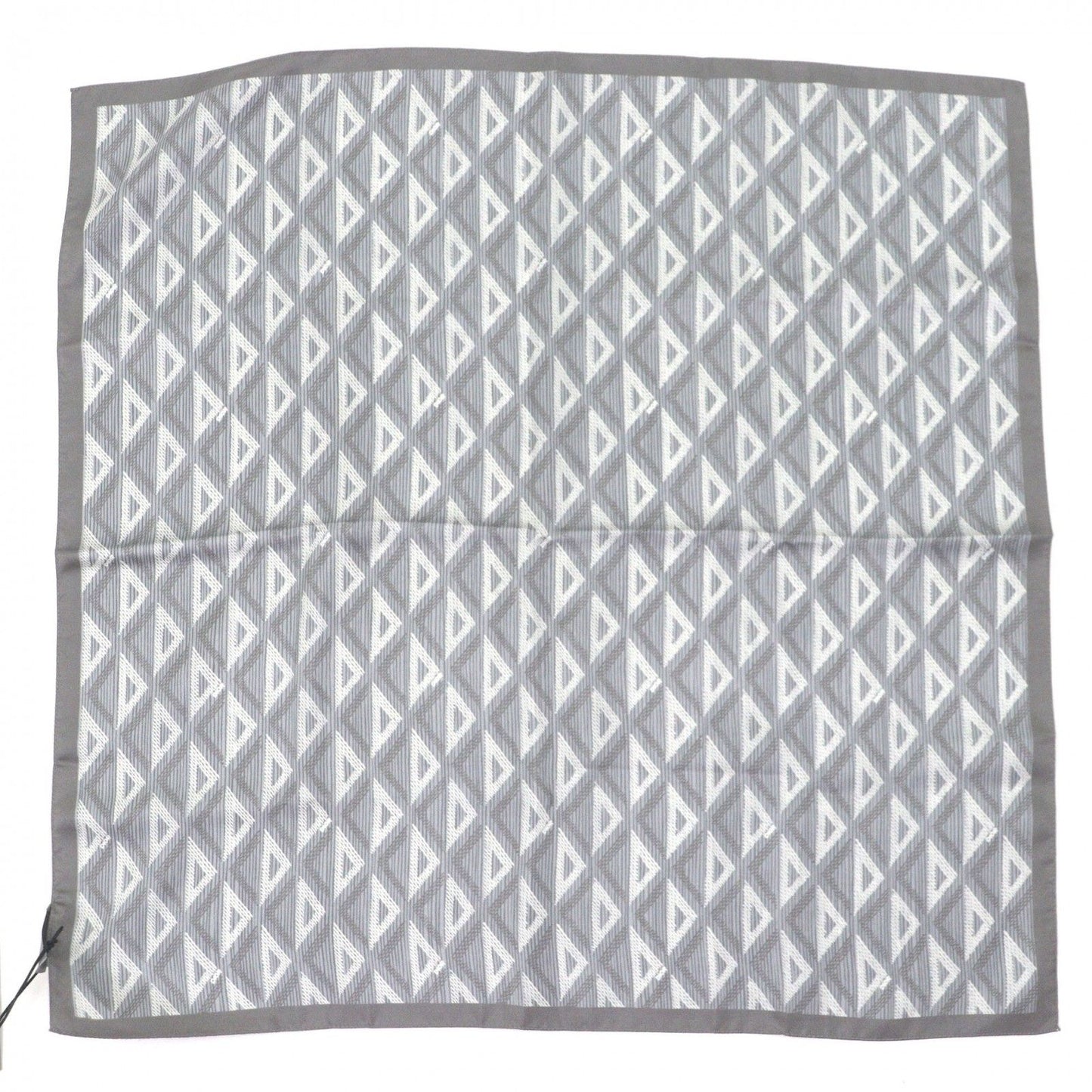 Dior Homme Silk 100% CD Diamond Pocket Square Scarf Handkerchief Gray — view 2
