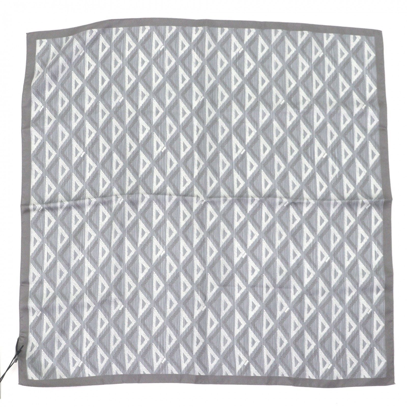 Dior Homme Silk 100% CD Diamond Pocket Square Scarf Handkerchief Gray — view 2