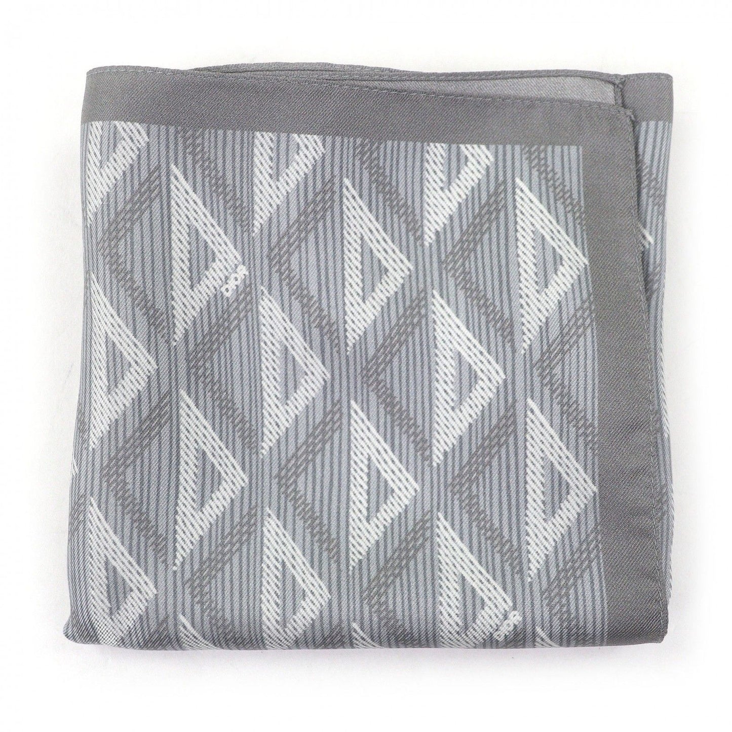 Dior Homme Silk 100% CD Diamond Pocket Square Scarf Handkerchief Gray