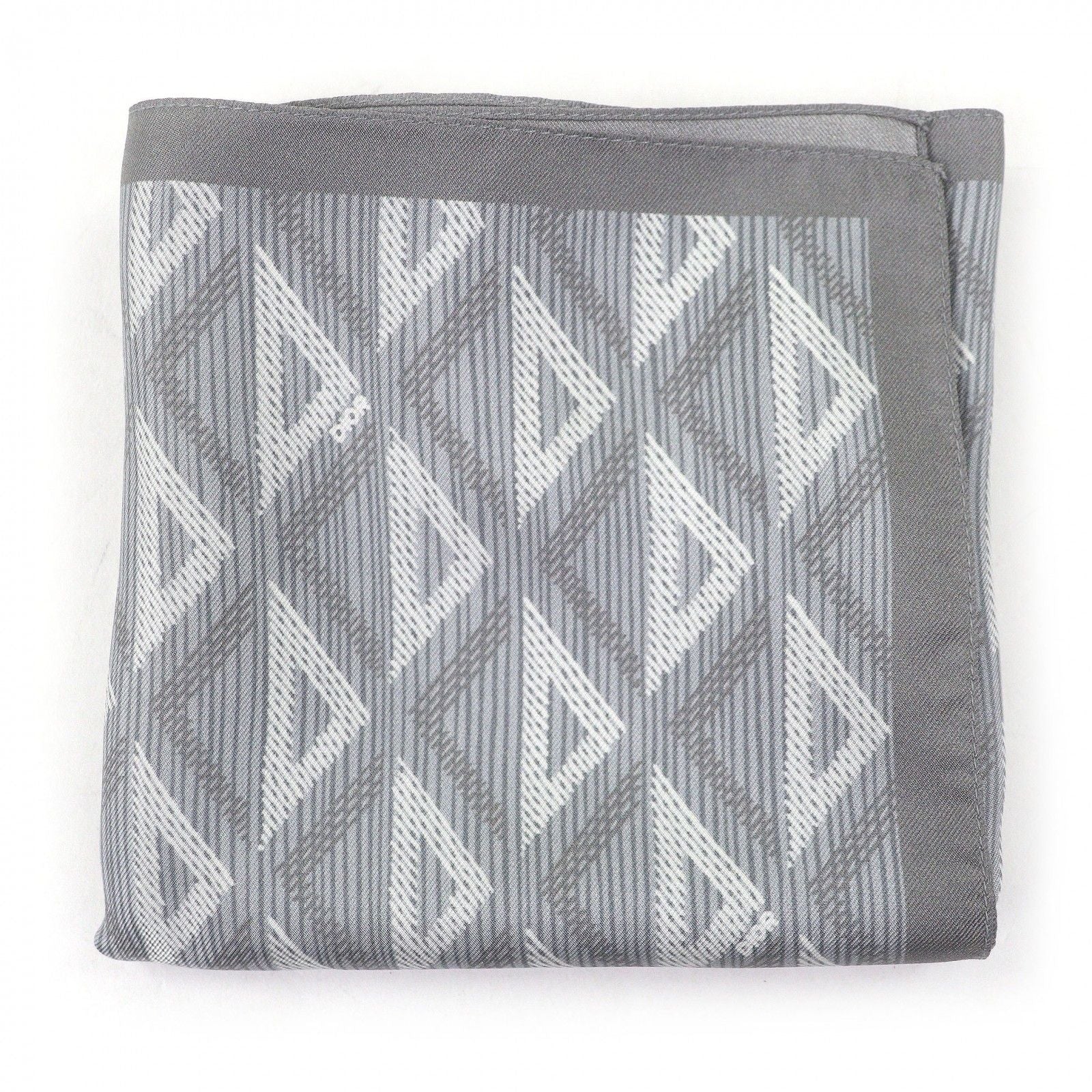 Dior Homme Silk 100% CD Diamond Pocket Square Scarf Handkerchief Gray