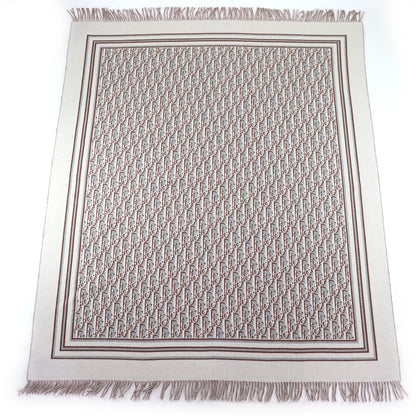 Dior Homme Wool Cashmere Blue Fringe Large Throw Gray — view 2