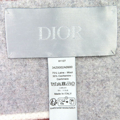 Dior Homme Wool Cashmere Blue Fringe Large Throw Gray — view 6