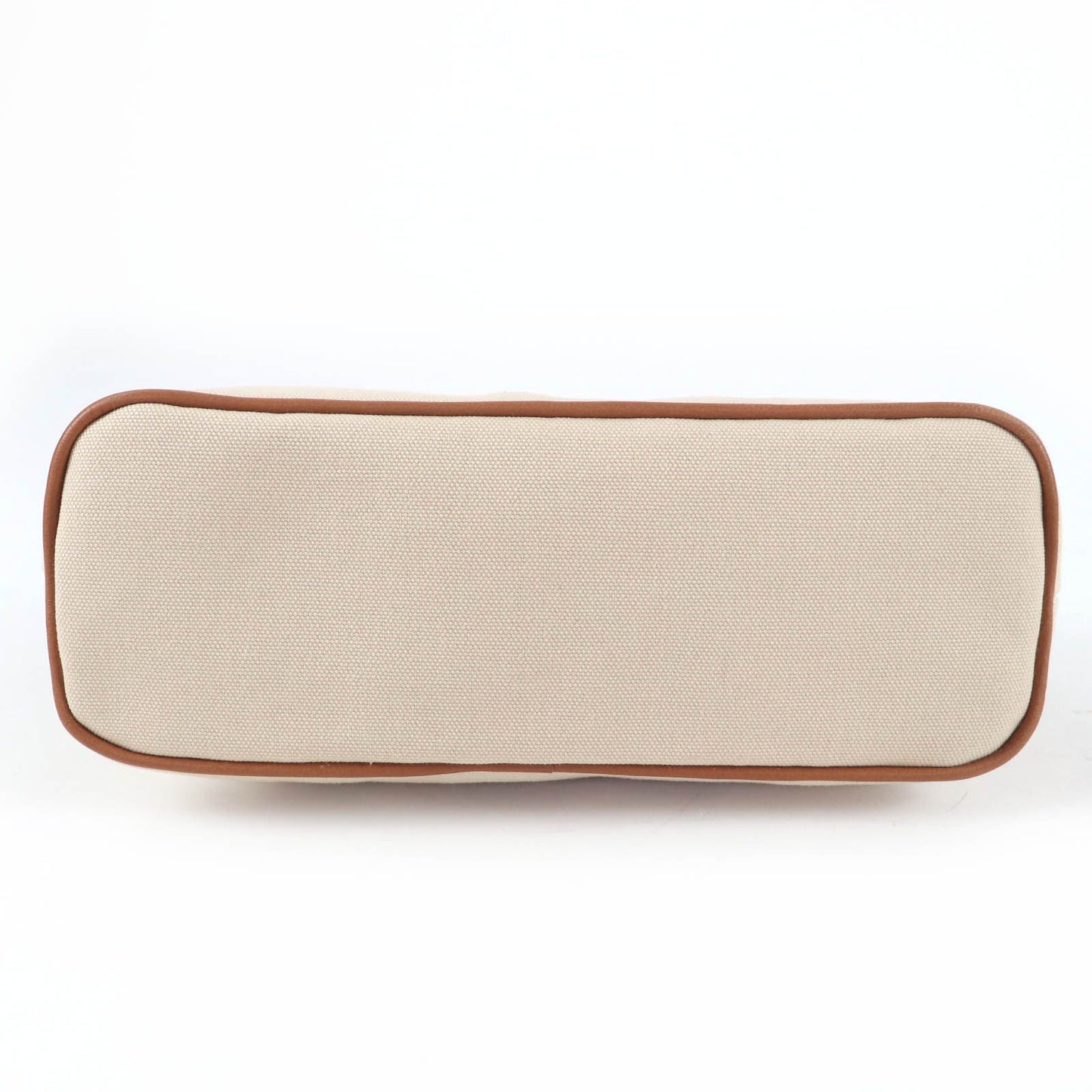 Hermes Bolide Pouch Cotton 100% Leather Logo Embroidered Zip Natural — view 3