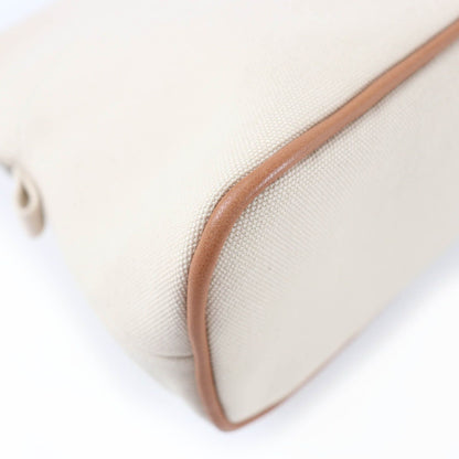 Hermes Bolide Pouch Cotton 100% Leather Logo Embroidered Zip Natural — view 5