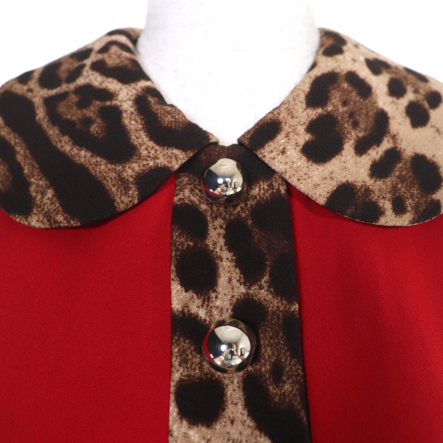 Dolce & Gabbana Leopard Print Sleeveless Dress Red Brown 40 — view 4