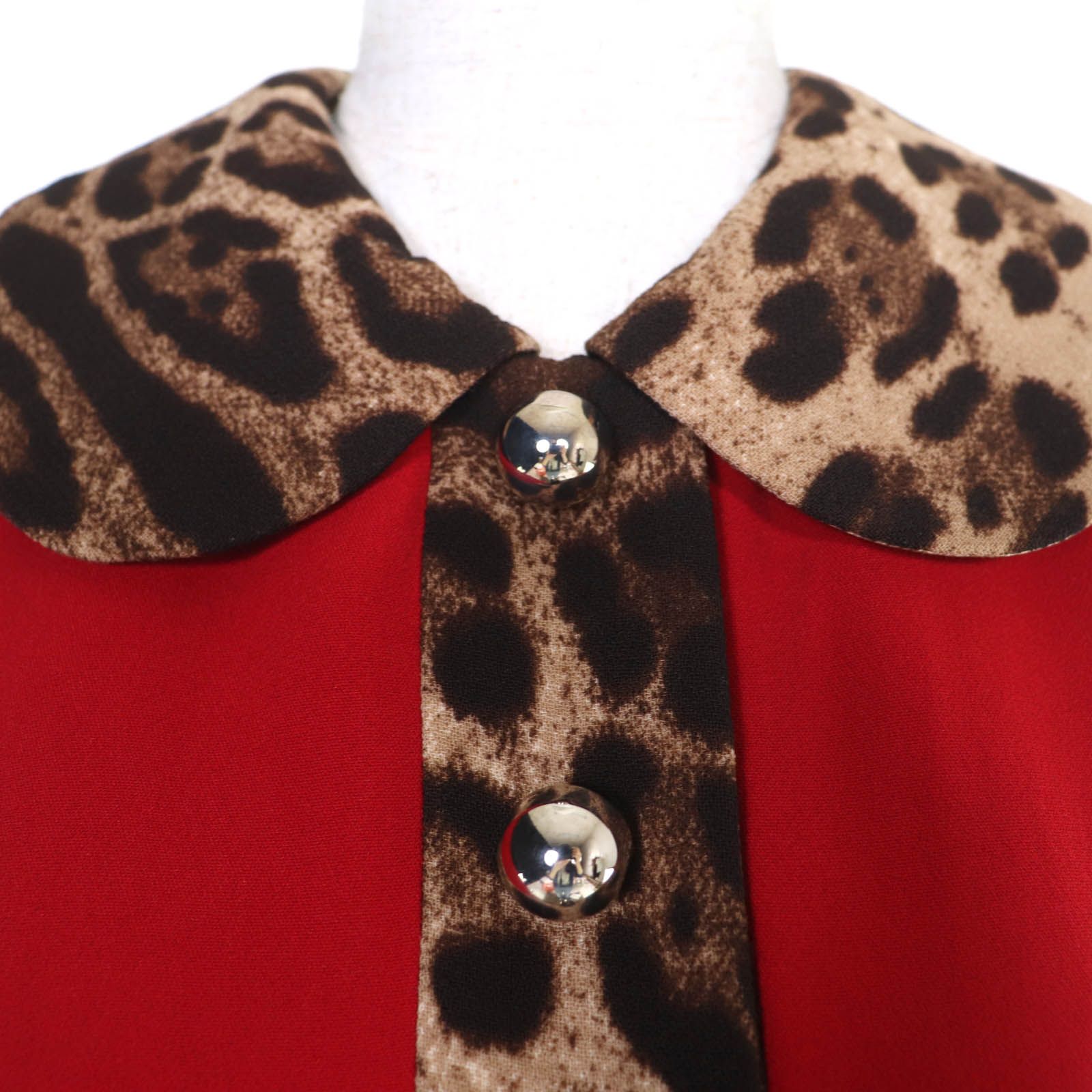 Dolce & Gabbana Leopard Print Sleeveless Dress Red Brown 40 — view 4