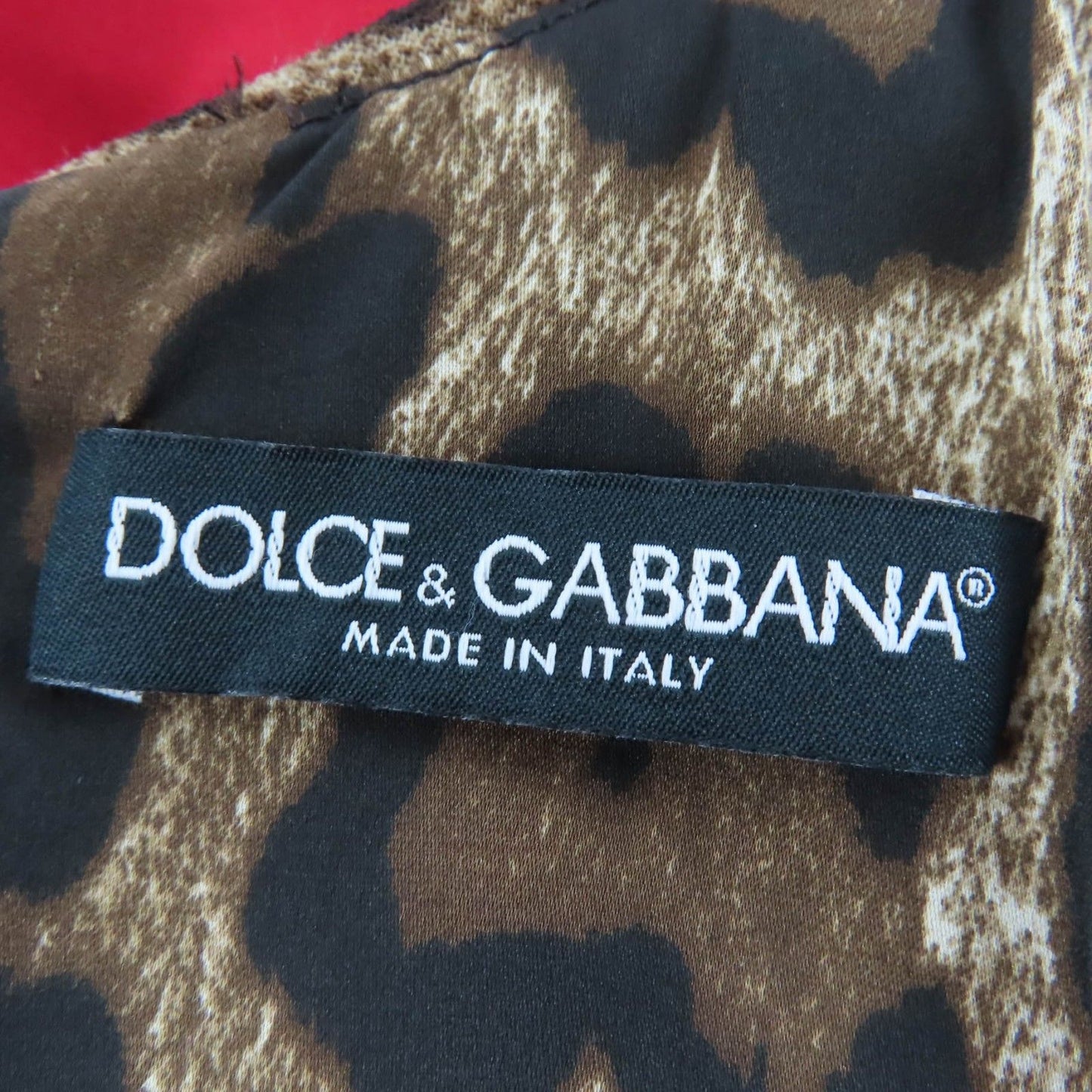 Dolce & Gabbana Leopard Print Sleeveless Dress Red Brown 40 — view 6