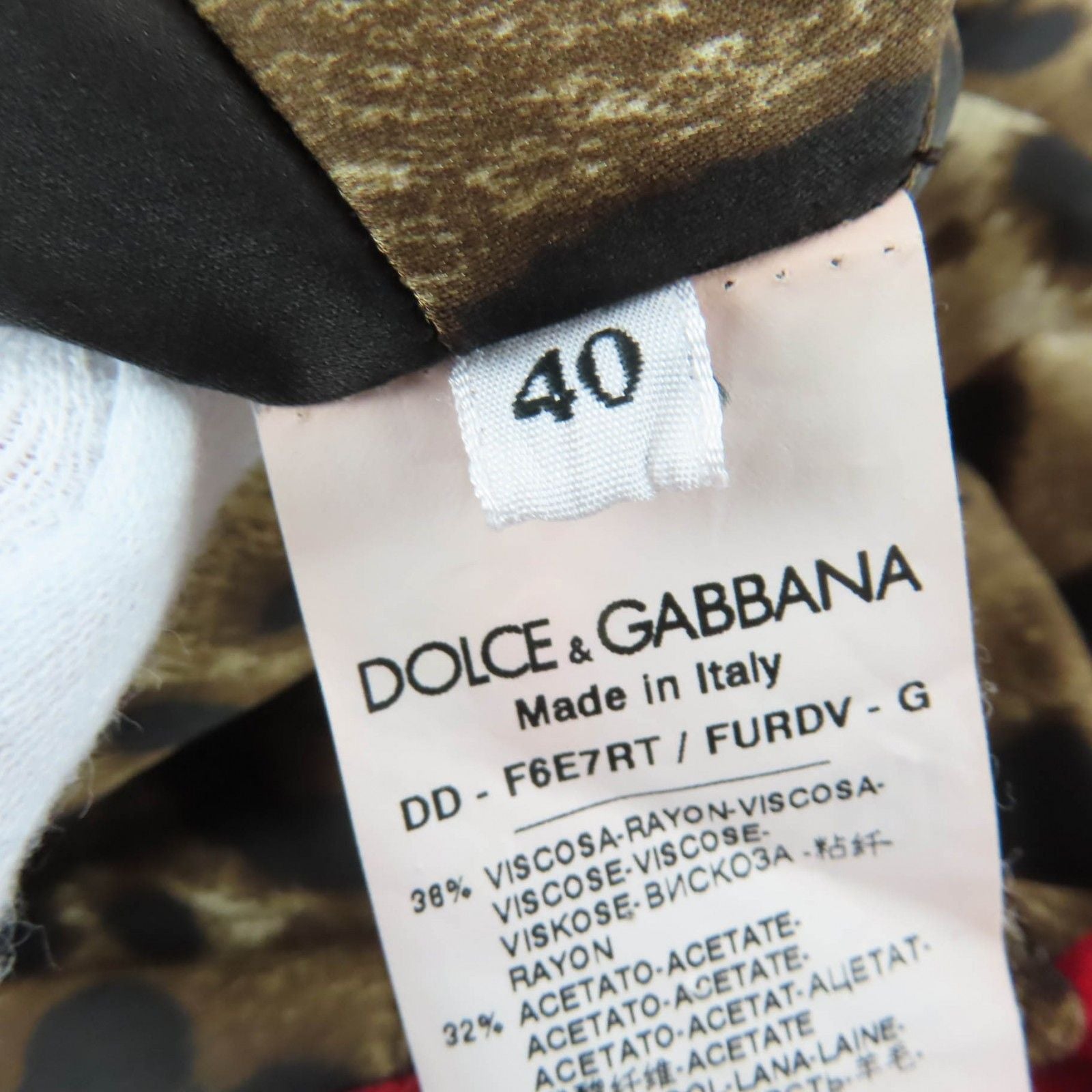 Dolce & Gabbana Leopard Print Sleeveless Dress Red Brown 40 — view 7