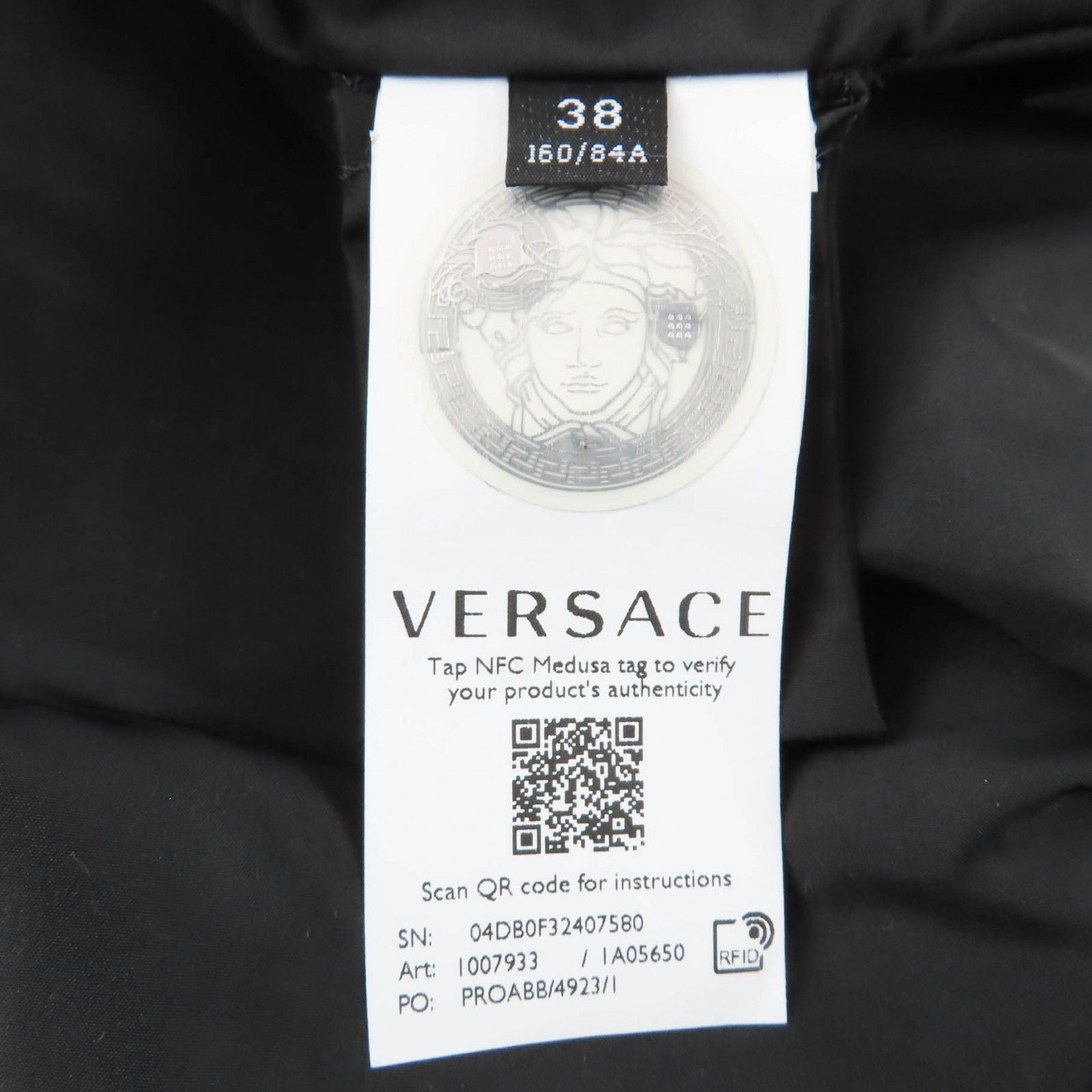 Versace Baroque Medusa Pattern Zip UP Long Length Coat Black Yellow 38 — view 9