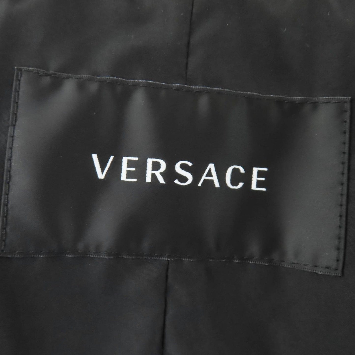 Versace Baroque Medusa Pattern Zip UP Long Length Coat Black Yellow 38 — view 8