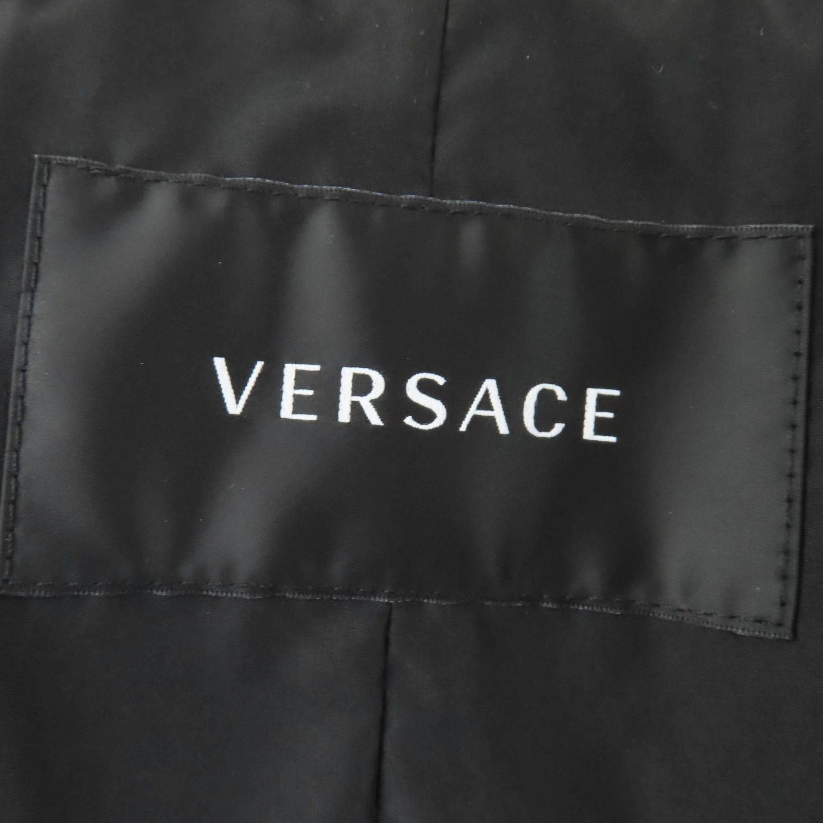Versace Baroque Medusa Pattern Zip UP Long Length Coat Black Yellow 38 — view 8