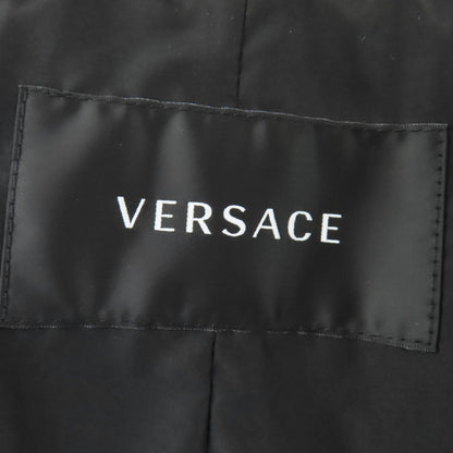 Versace Baroque Medusa Pattern Zip UP Long Length Coat Black Yellow 38 — view 8