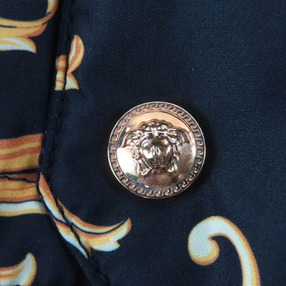 Versace Baroque Medusa Pattern Zip UP Long Length Coat Black Yellow 38 — view 6
