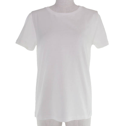 Celine Cotton 100% Triomphe Embroidery Short Sleeve T-Shirt White