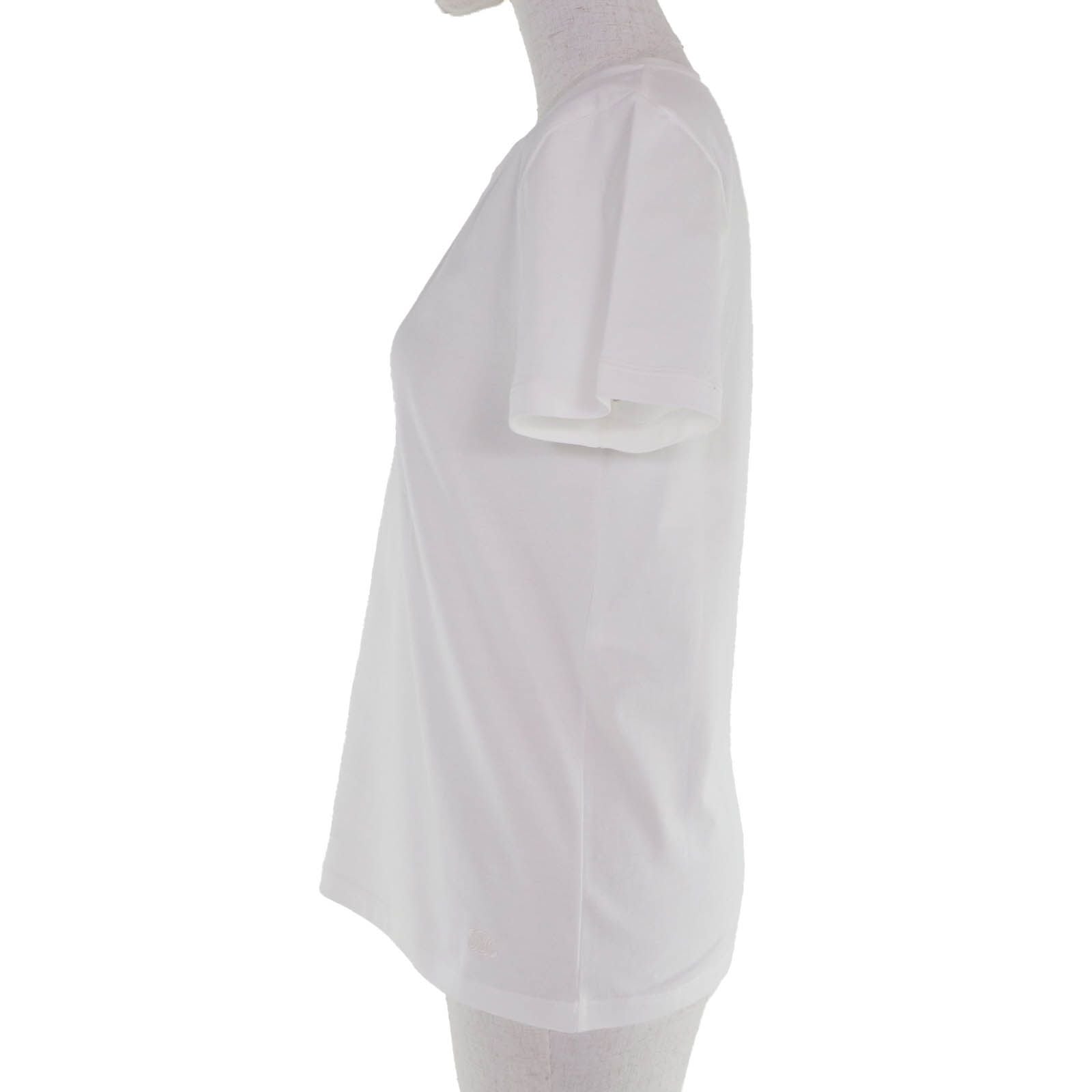 Celine Cotton 100% Triomphe Embroidery Short Sleeve T-Shirt White — view 2