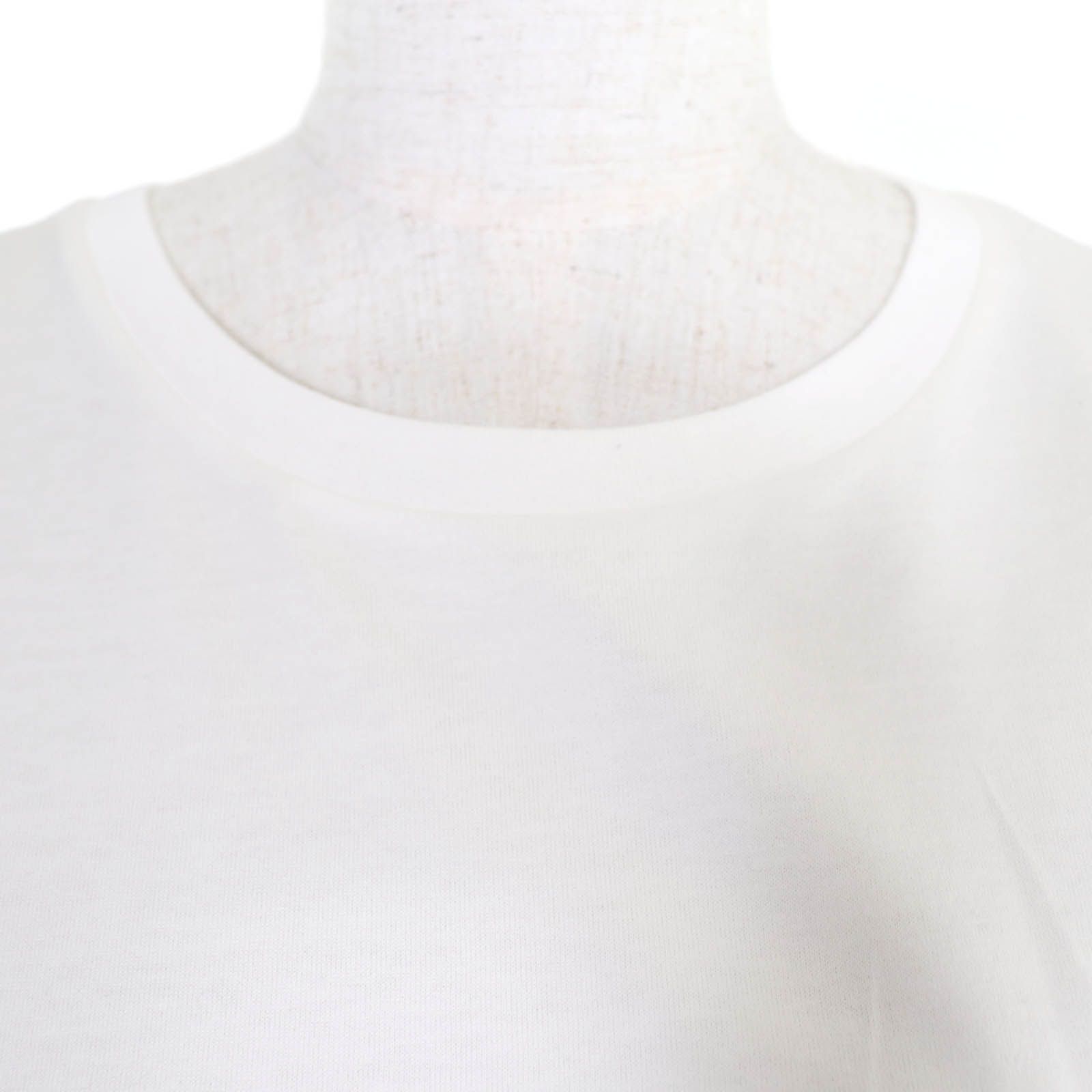Celine Cotton 100% Triomphe Embroidery Short Sleeve T-Shirt White — view 4