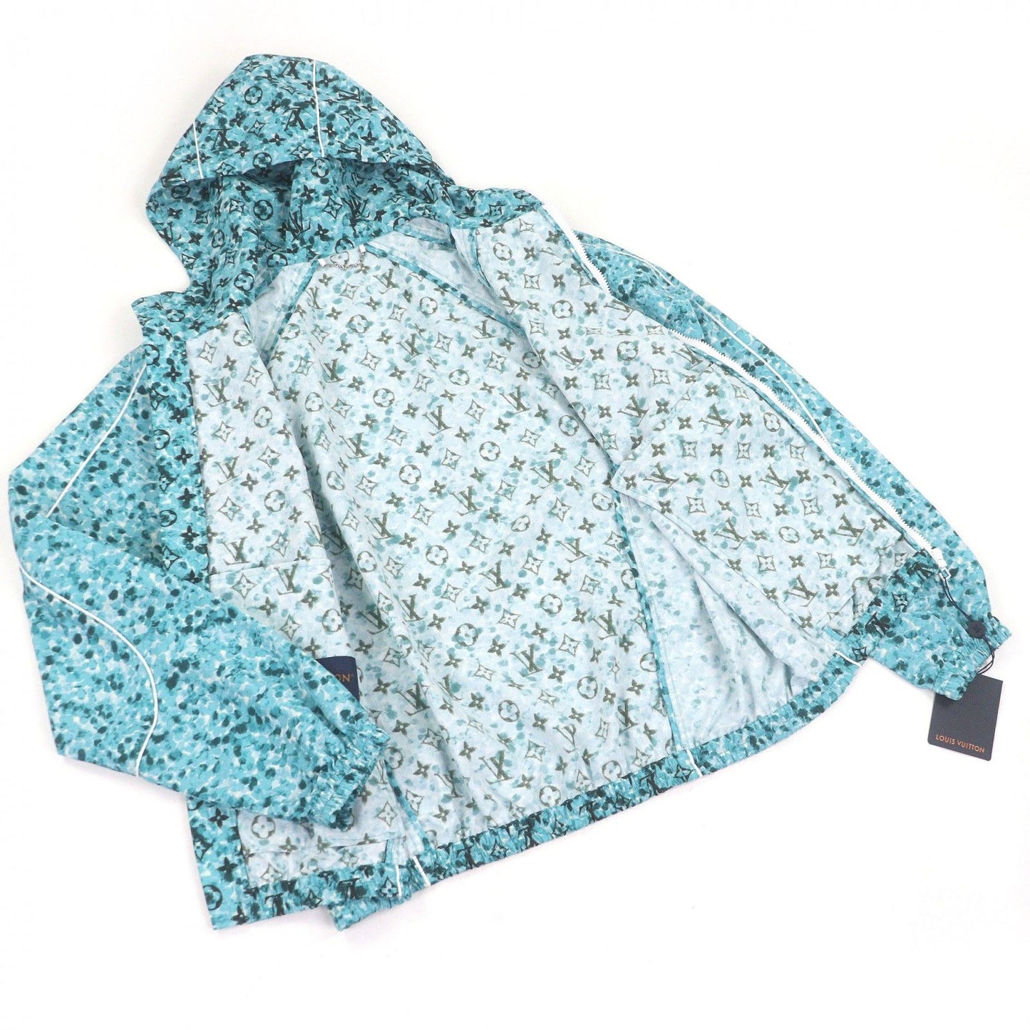 Louis Vuitton Monogram Printed Windbreaker Jacket Blue 48 — view 3