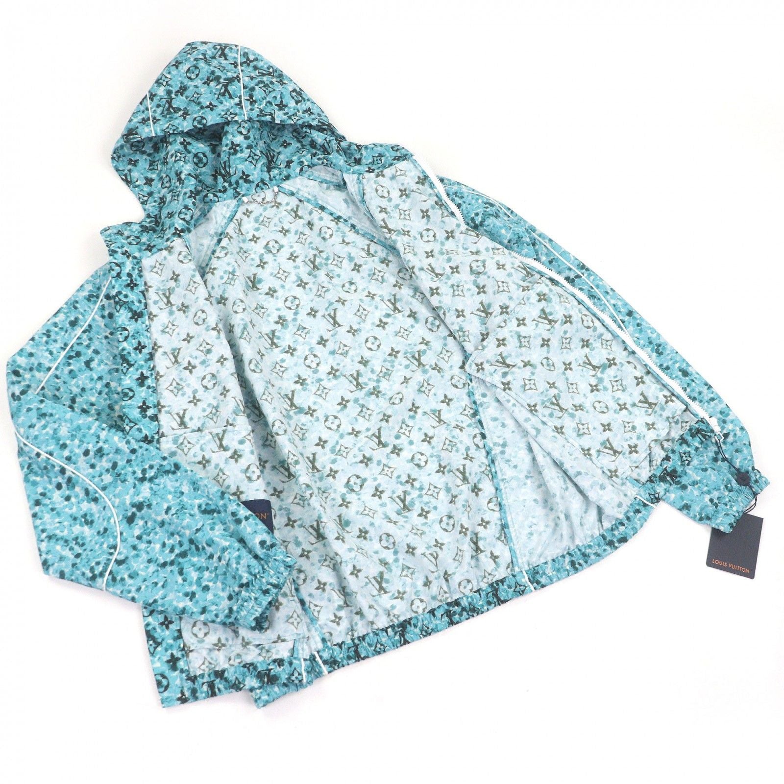 Louis Vuitton Monogram Printed Windbreaker Jacket Blue 48 — view 3
