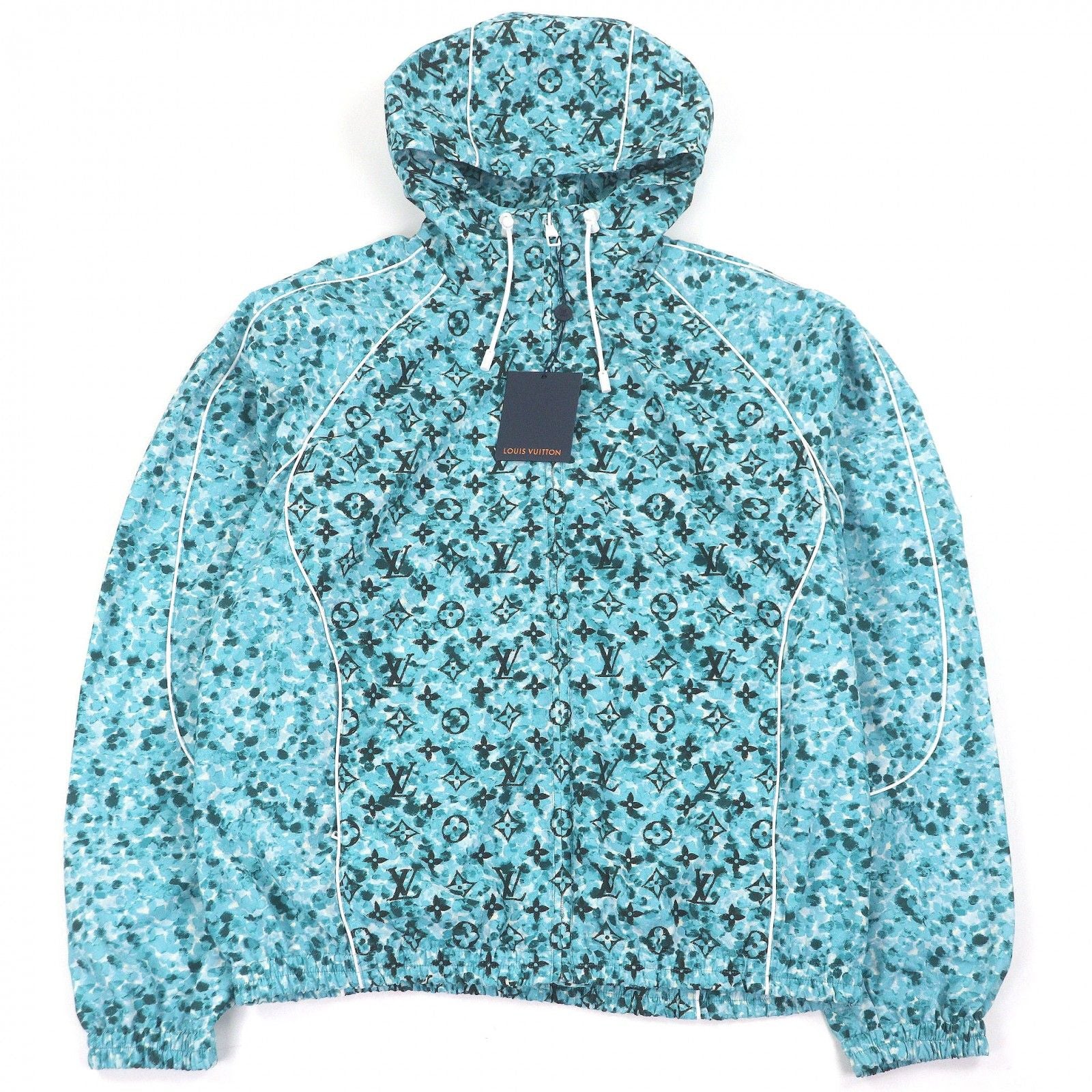 Louis Vuitton Monogram Printed Windbreaker Jacket Blue 48