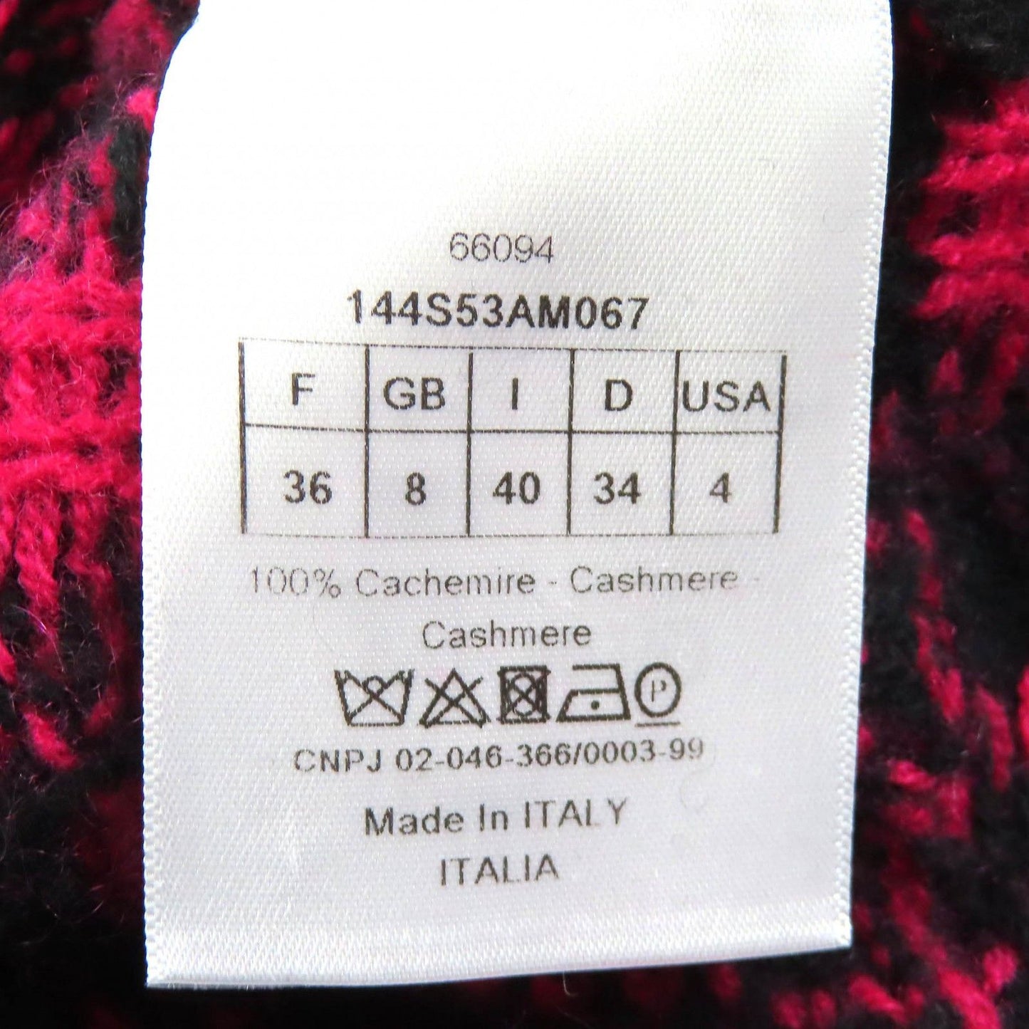 Dior Cashmere Leopard Print Slim Fit Long Sleeve Knit Sweater Black Pink 40 — view 7