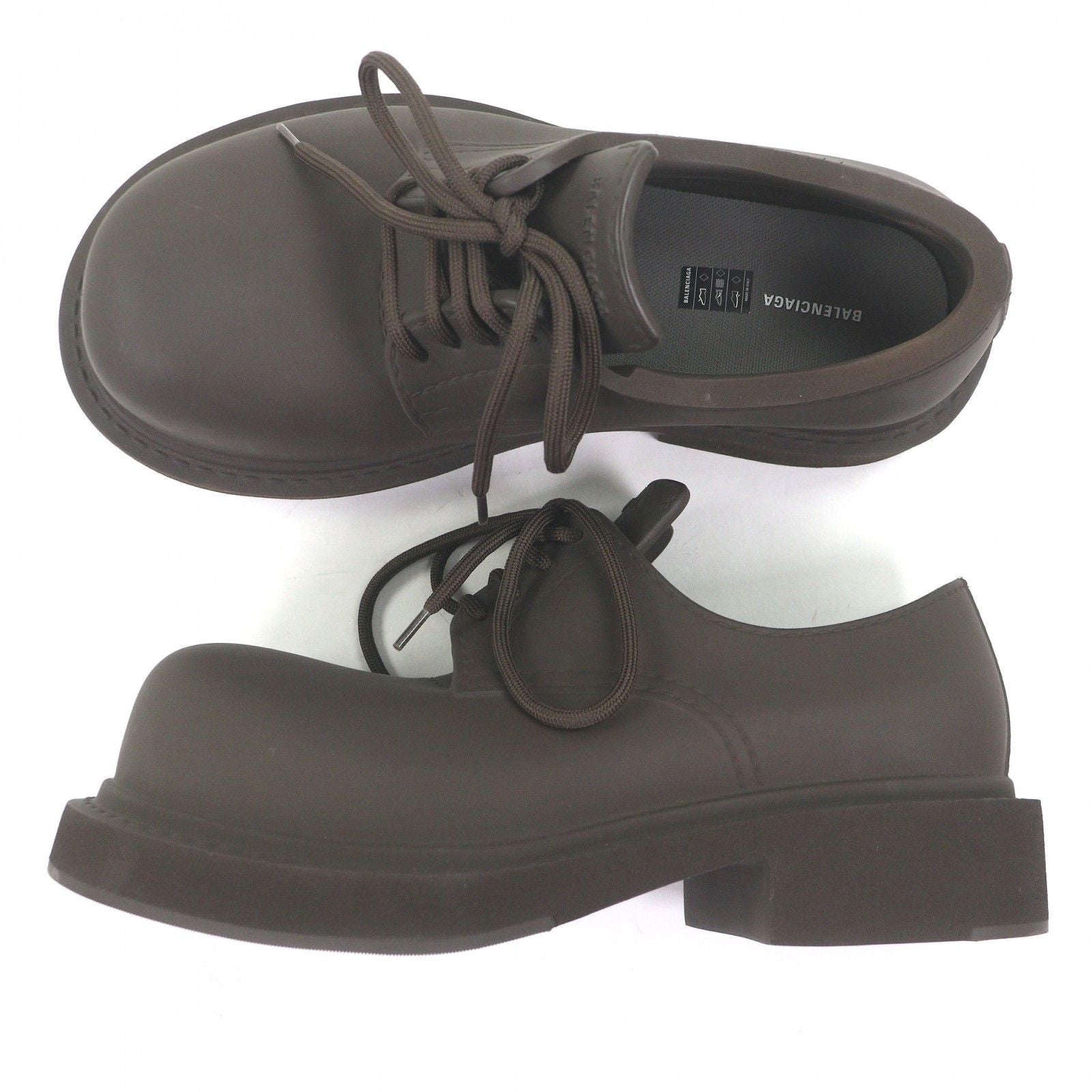 Balenciaga Steroid Derby Lace Up Shoes Brown — view 4