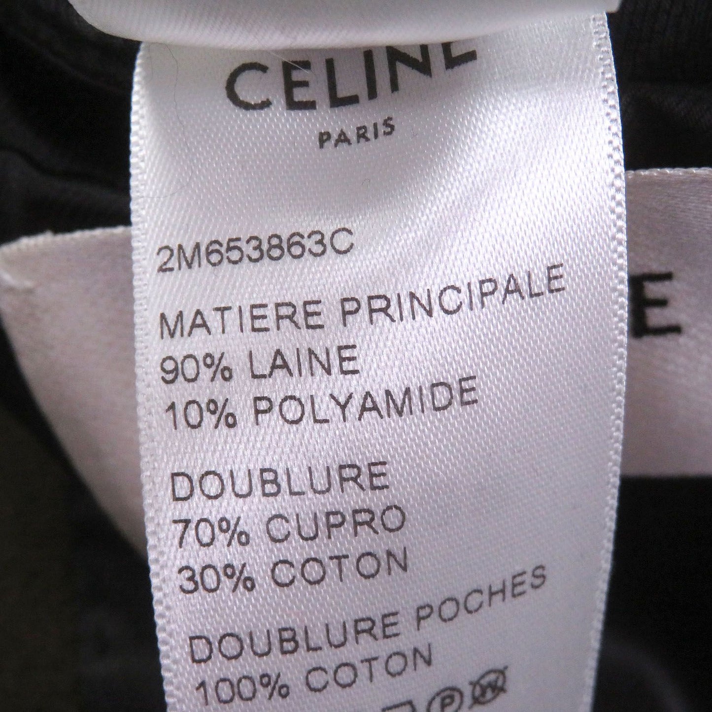 Celine Wool Emblem Gold Button Double Breasted Long Chesterfield Coat Khaki 34 — view 8