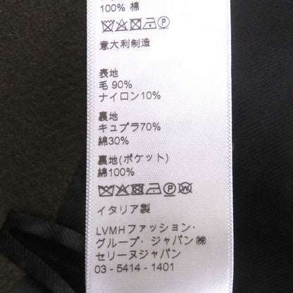 Celine Wool Emblem Gold Button Double Breasted Long Chesterfield Coat Khaki 34 — view 9