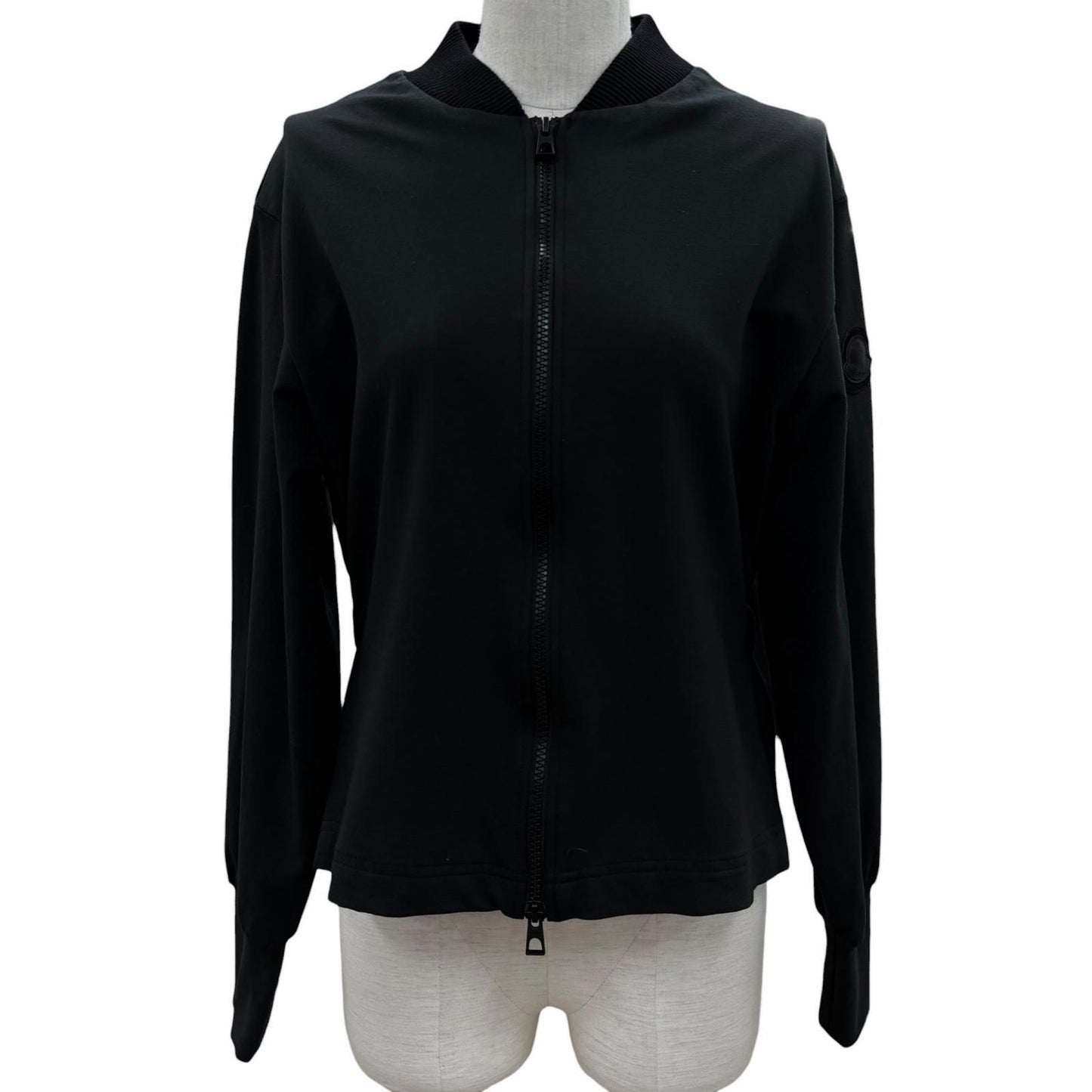 Moncler Double Zip Logo Patch Stretch Jacket Black XS