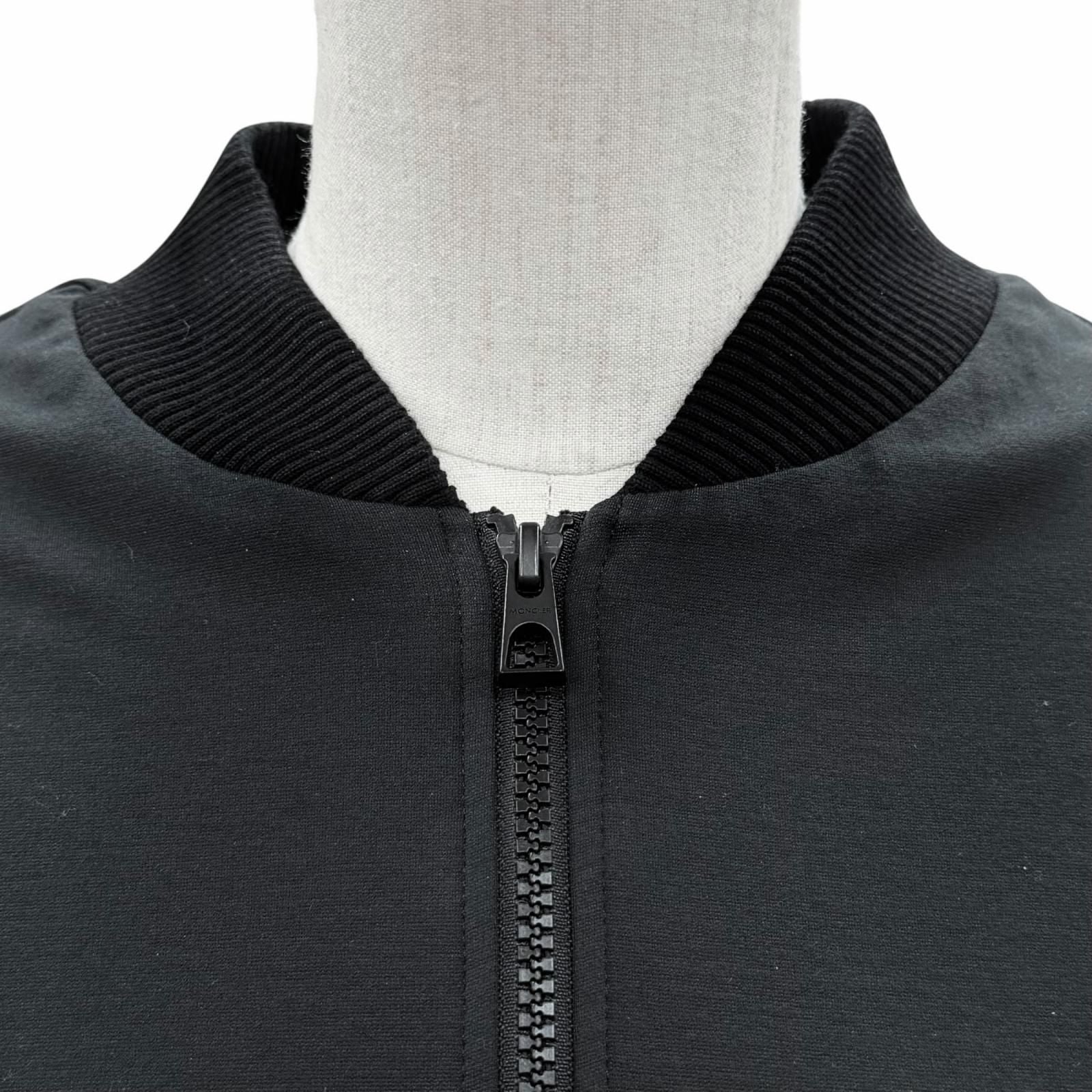 Moncler Double Zip Logo Patch Stretch Jacket Black XS — view 4