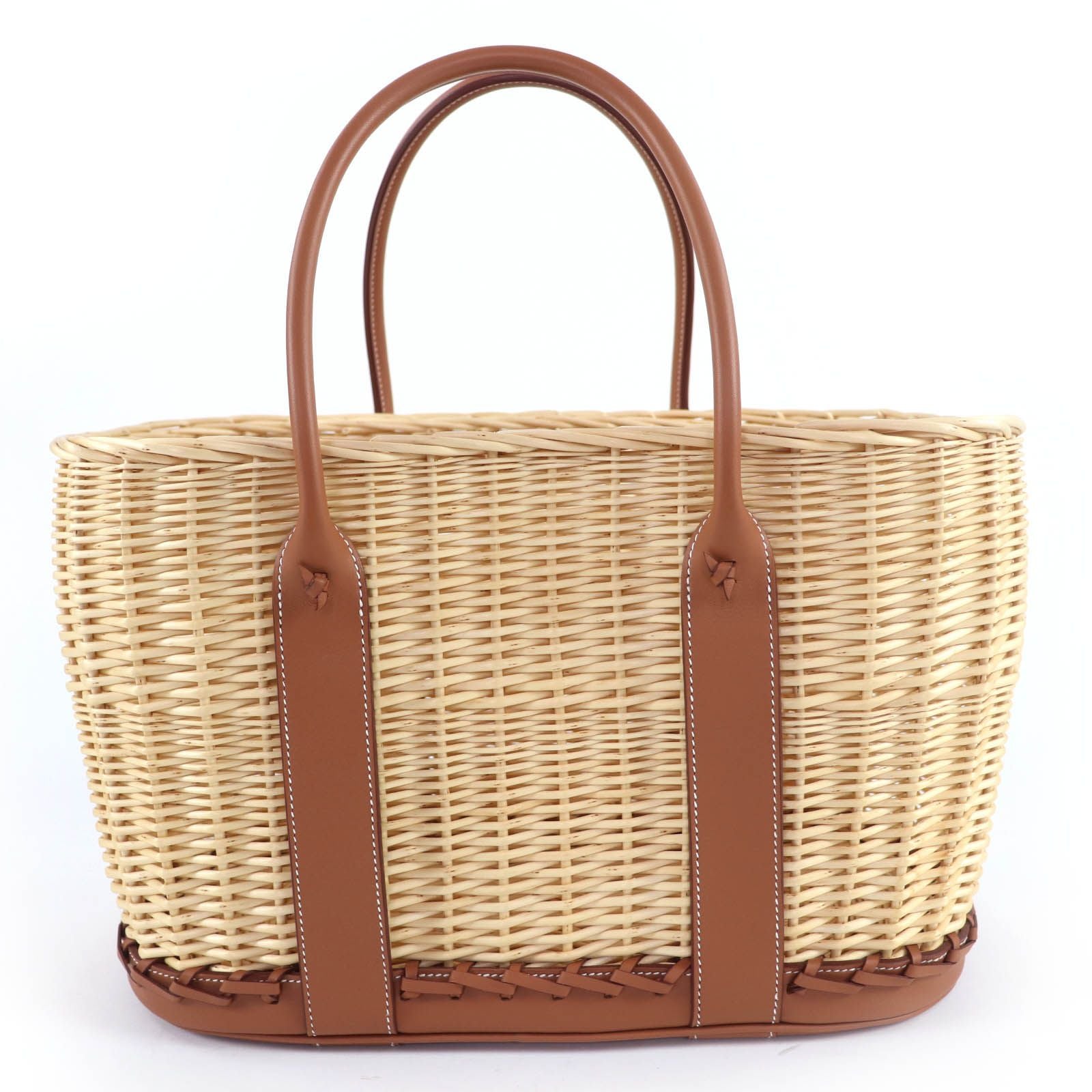 Hermes Garden Picnic Party PM Swift Natural Gold Handbag