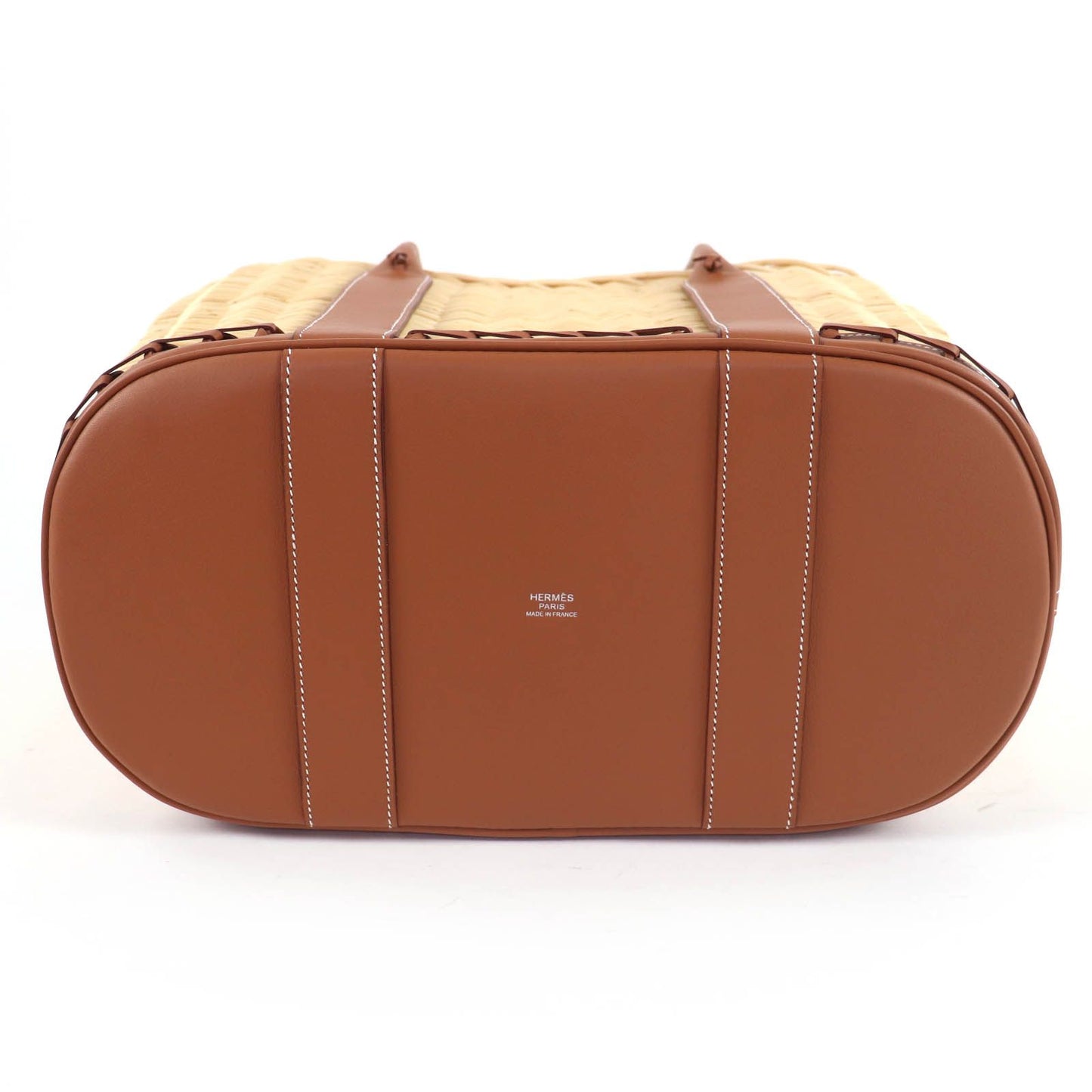 Hermes Garden Picnic Party PM Swift Natural Gold Handbag — view 4